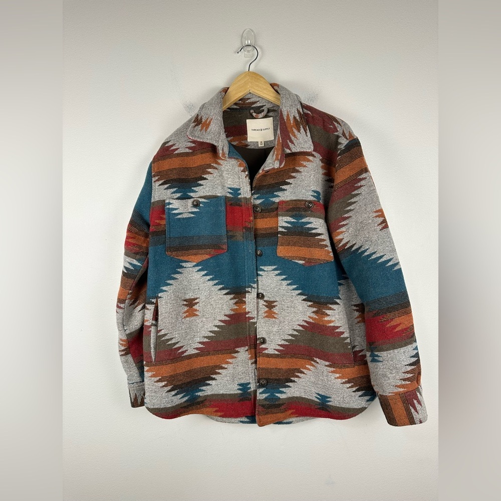 Thread And Supply Aztec Pattern Drop Shoulder Jac… - image 3